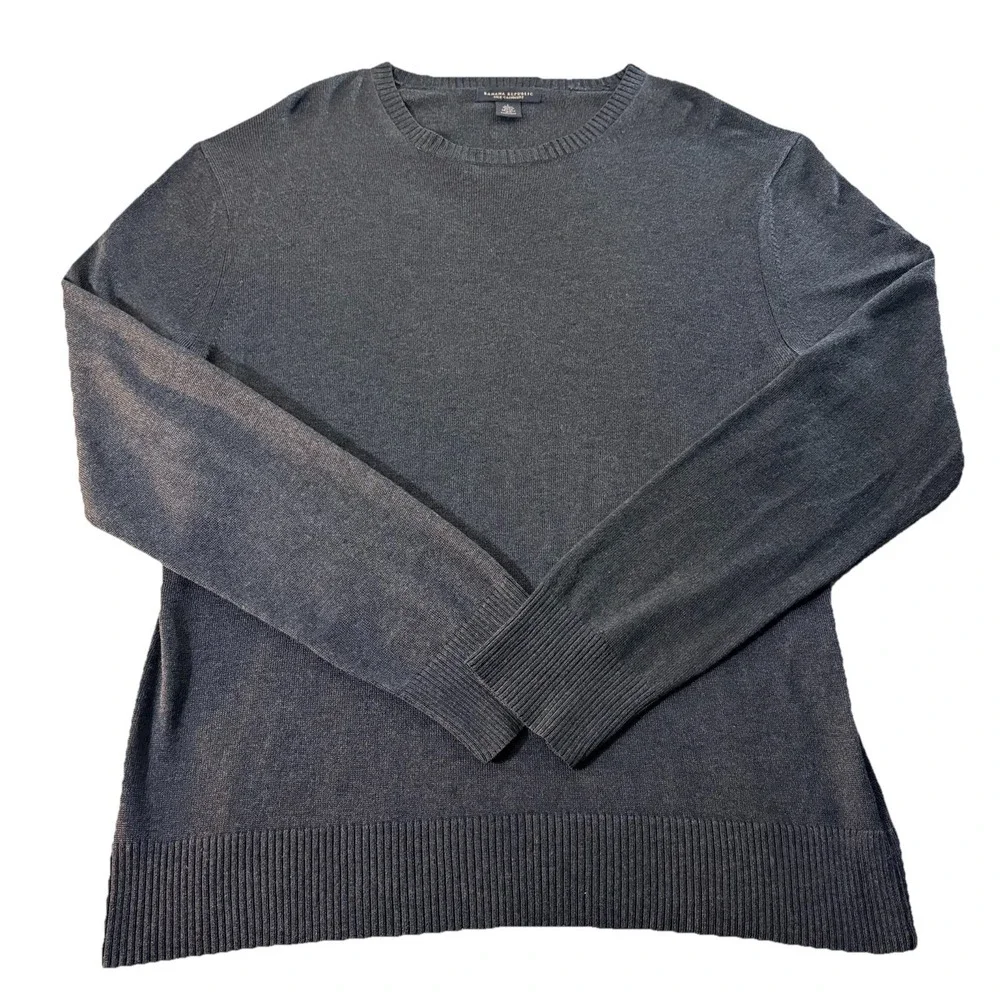 Banana Republic‎ Luxury Blend Sweater Mens L Large Gray Silk Cotton Cashmere